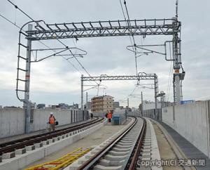 報道公開された南吹田駅付近の高架線