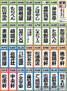 31社の「千社札風カード」（イメージ）＝日本鉄道構内営業中央会提供＝