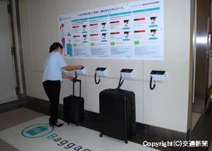 交通系ＩＣカードを使って、施錠、解錠する荷物一時保管サービス「Baggageport」