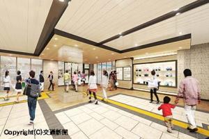 駅ビル・フェザンと一体感あるデザインとなる盛岡駅１階南口のイメージ（ＪＲ盛岡支社提供）