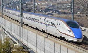 上越新幹線では２０２０年度末に全列車をＥ７系に統一する予定（イメージ）＝ＪＲ東日本提供＝