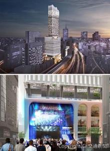 ㊤高層複合施設イメージ㊦シネシティ広場でのイベントイメージ（いずれも東京急行電鉄・東急レクリエーション提供）