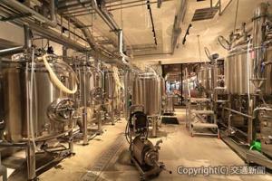クラフトビール醸造所「大和醸造（Ｙａｍａｔｏ　Ｂｒｅｗｅｒｙ）」の内部（近鉄提供）