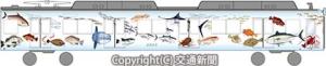 鮮魚運搬専用ラッピング車両「伊勢志摩お魚図鑑」のイメージ（近鉄提供）