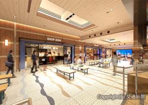 横浜駅改札内コンコースと「エキュートエディション横浜」のイメージ（ＪＲ東日本提供）