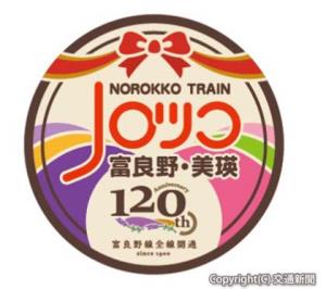 「富良野・美瑛ノロッコ号」に掲出する記念ヘッドマーク（イメージ）＝ＪＲ北海道提供＝