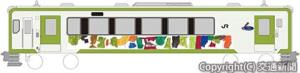 ラッピング列車（キハ１００形１両）のイメージ（ＪＲ盛岡支社提供）