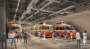 歴代ロマンスカー車両の展示（イメージ）＝小田急電鉄提供＝