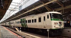 １８５系による特急「踊り子」の下り最終列車となった「踊り子13号」＝東京駅＝