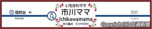 「市川ママ駅」の駅名看板（イメージ）＝京成電鉄提供＝