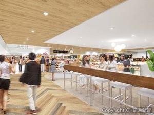 「ビエラ小倉」３階カフェ・物販ゾーンのイメージ（ＪＲ西日本不動産開発）