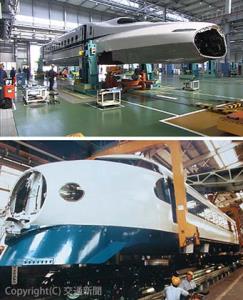 初代の０系から現在の主力車両・Ｎ７００Ａタイプまで多くの車両の全般検査を手掛けてきた浜松工場。東海道新幹線の安全・安定輸送を支える（ＪＲ東海提供）