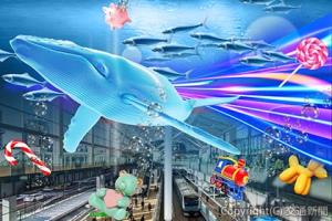 駅が海の中にある仮想現実空間のイメージ（ＪＲ東日本提供）