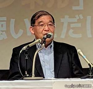 会見する唐池会長