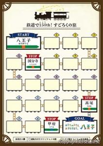 すごろく台紙のイメージ（ＪＲ八王子支社提供）