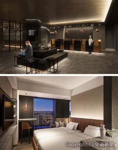 ㊤ロビー㊦スタンダードツインのイメージ（ホテルメトロポリタン羽田提供）