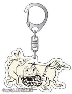 「鳥獣戯画」がコラボしたキーホルダーのイメージ（ＪＲ九州商事提供）