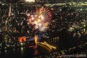 隅田川花火大会の鑑賞イメージⒸＴＯＫＹＯＳＫＹＴＲＥＥ（東武鉄道提供）