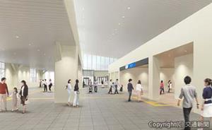 工事完了後の藤沢駅南北自由通路階のイメージ（小田急電鉄提供）