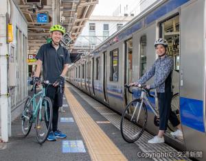 「常磐線サイクルトレイン」のイメージ（ＪＲ水戸支社提供）