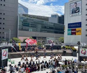 「どまつり」の名古屋駅前会場として使用された「タワーズガーデン」（ジェイアールセントラルビル提供）