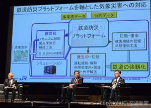 ディスカッションを行う（左から）芦谷専務理事、寶理事長、古川理事