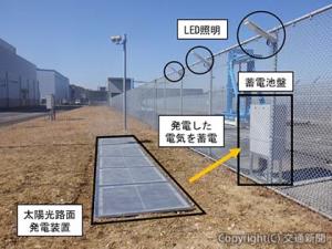 小牧研究施設で開始した自立給電システムの実証実験の様子（ＪＲ東海提供）