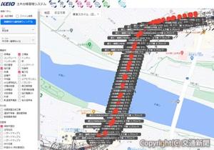 昨年４月から運用しているＧＩＳプラットフォーム「Ｋ―ＰａＳ」（イメージ）＝京王電鉄提供＝