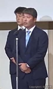 あいさつする田村監督（ＪＲ中国統括本部提供）