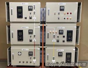 六つのユニットに分けて速やかな運搬を可能にした「可搬式非常用制御盤」（八洲電機提供）