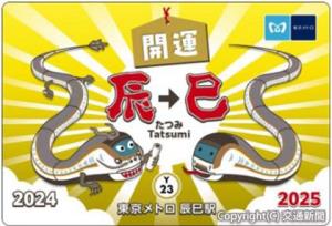 辰巳駅にちなんだオリジナル24時間券（東京地下鉄提供）