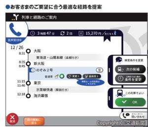 バーチャル駅員と会話することによりきっぷを購入できるＡＩ自動応対機能をさらに拡充する(ＪＲシステム提供)