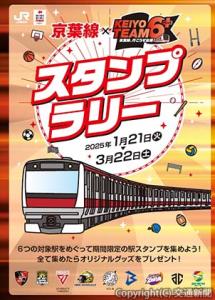 「京葉線×ＫＥＩＹＯ　ＴＥＡＭ６＋スタンプラリー」パンフレットのイメージ（ＪＲ千葉支社提供）