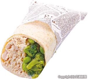 「たんぱく質が摂れる！　蒸し鶏のトルティーヤ　～岩手県産南部どり使用～」のイメージ（ＪＲ―Ｃｒｏｓｓ提供）