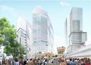 宮益坂地区第一種市街地再開発事業の完成イメージ（東急提供）