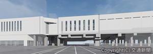 新幹線札幌駅（道路左側）との接続部＝鉄道・運輸機構提供＝