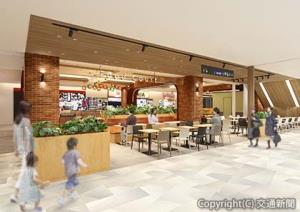 「アミュプラザ長崎　本館」の１階フードコート＝完成イメージ＝（ＪＲ長崎シティ提供）