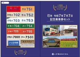 「巳年　令和７年７月７日記念乗車券セット」のイメージ（上信電鉄提供）