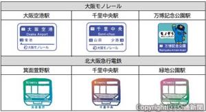 ６駅のスタンプデザイン（阪急阪神ホールディングス提供）