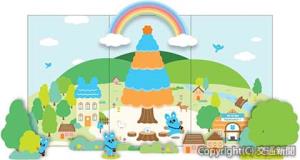 「もころん」の世界を半立体的に表現したフォトスポット「もこもこ森へようこそ！」＝イメージ＝（小田急電鉄提供）