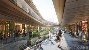 開放的なアウトモール構造の「大井町トラックス　ショップ＆レストラン」（イメージ）＝アトレ提供＝