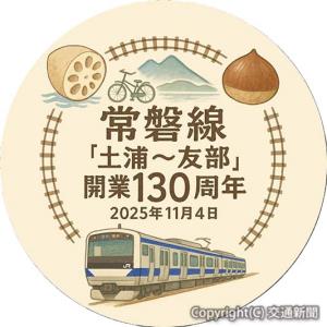 沿線の特産品や風景などをあしらった開業記念ロゴ（ＪＲ水戸支社提供）