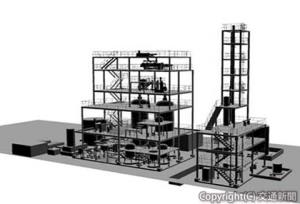 岩沼工場（宮城県岩沼市）内に実証プラントのイメージ（日航提供）