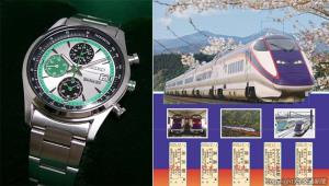 ㊨記念入場券（おしどりカラーセット）㊧オリジナルウオッチのイメージ（ＪＲ東日本クロスステーション提供）