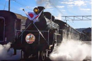 賀正ヘッドマークと日章旗の掲出イメージ（大井川鐵道提供）