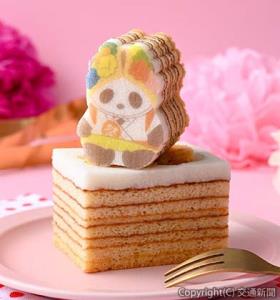 跳人をデザインしたご当地パンダバウムクーヘンのイメージ（ＪＲ東日本クロスステーション提供） 