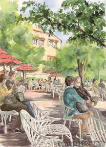 絵画部門の最優秀賞「開演前のひととき」（阪急提供）