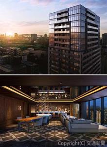 ㊤ＭＪＲ赤坂ゲートタワー㊦スカイラウンジの完成イメージ（ＪＲ九州提供）