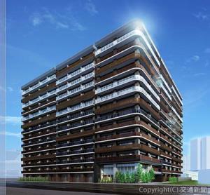 ミッドレジデンス帯広駅前の外観完成予想パース（フージャースホールディングス提供）