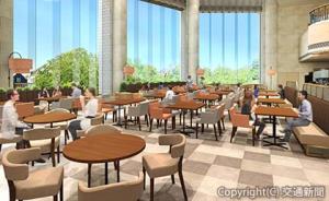 カフェテラスのリニューアルイメージ（ホテルオークラＪＲハウステンボス提供）